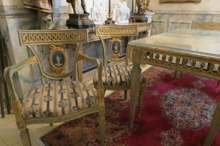 Estate parlor with furniture and collectibles from a Chicago property cleanout